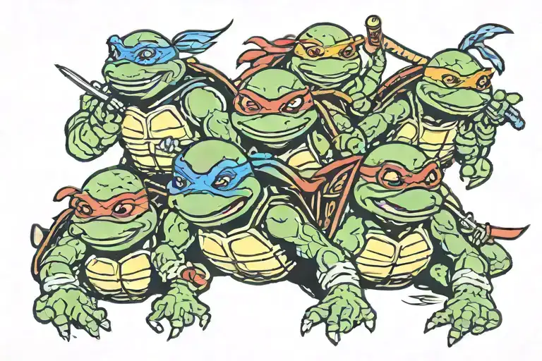 teenage mutant ninja turtles tattoo design idea