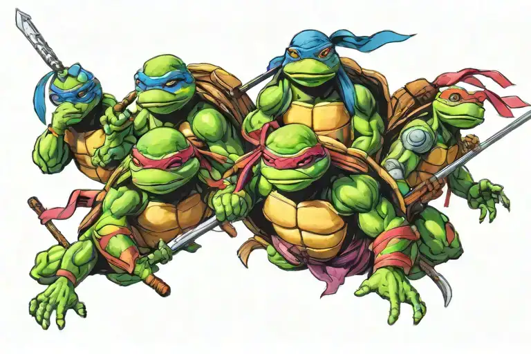 teenage mutant ninja turtles tattoo design idea