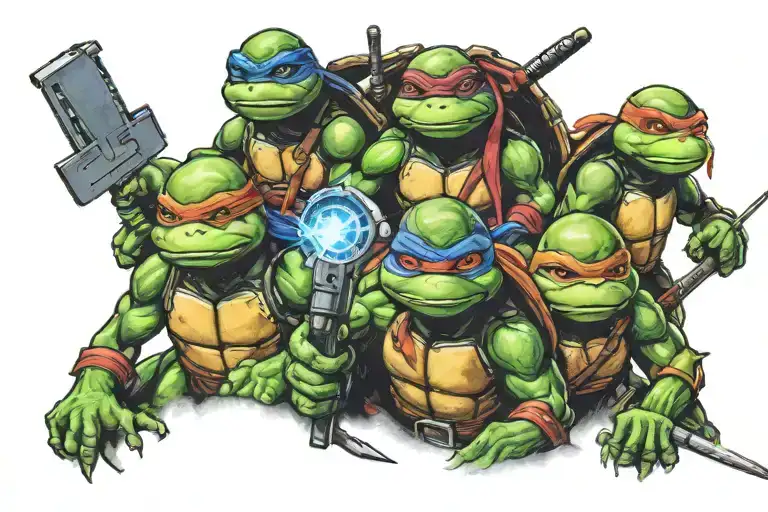 teenage mutant ninja turtles tattoo design idea
