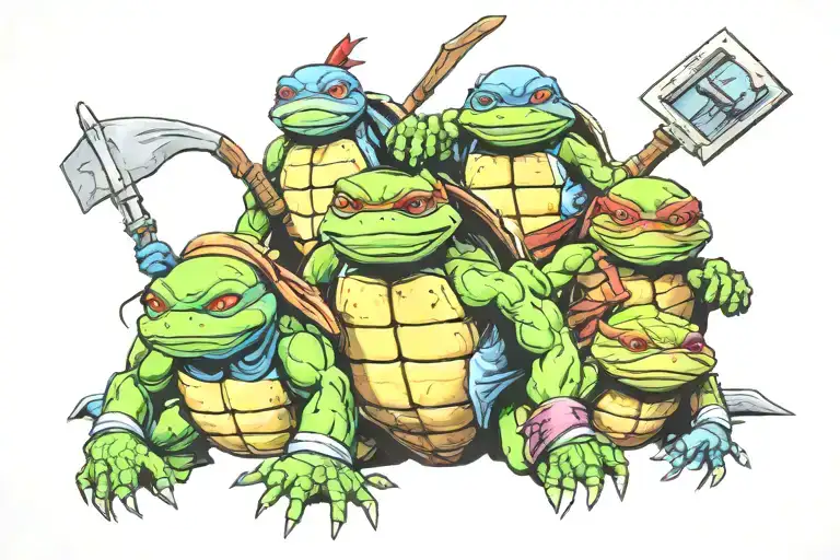 teenage mutant ninja turtles tattoo design idea