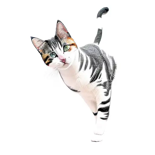 calico cat tattoo design idea