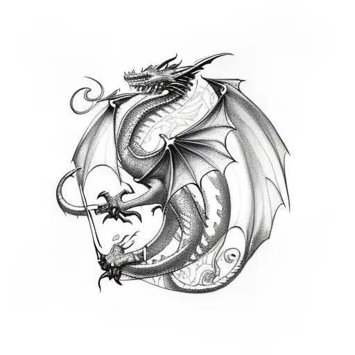 Dragon/ daggers/ feyre tattoo tattoo design idea