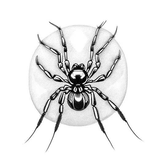 Black widow spider tattoo design idea