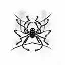 Black widow spider tattoo design idea