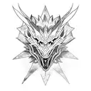 dragon wolf tattoo design idea