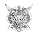 dragon wolf tattoo design idea