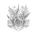 vegetation tattoo design idea