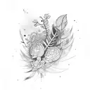 vegetation tattoo design idea