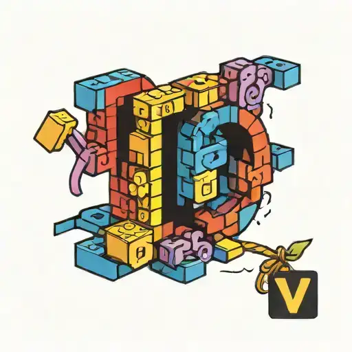 Colorfull Lego Bricks design containing the letters T, R and V in this order tattoo design idea