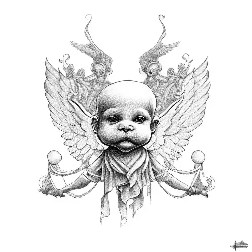evil cherub tattoos