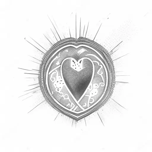 hearts mixed with a grenade exploding tattoo design idea