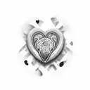 hearts mixed with a grenade exploding tattoo design idea