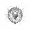 hearts mixed with a grenade exploding tattoo design idea