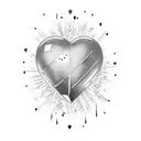 hearts mixed with a grenade exploding tattoo design idea