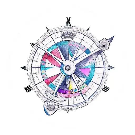 sextant tattoo design idea