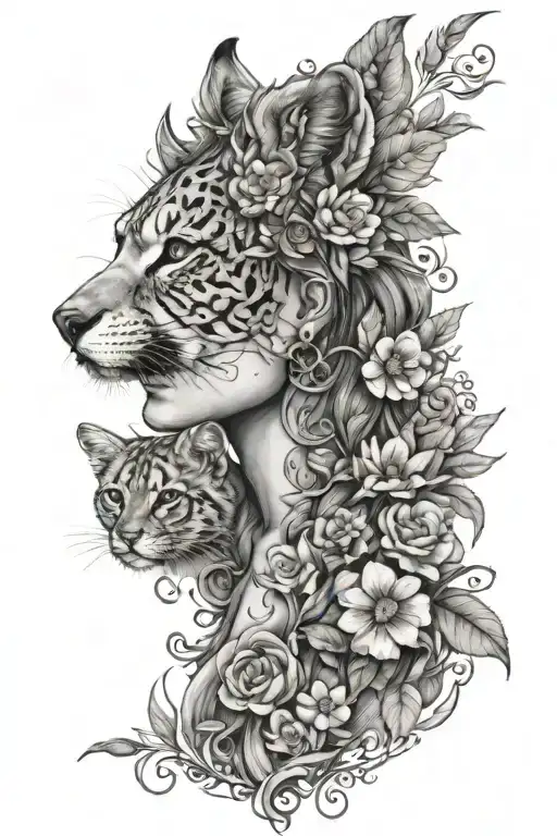 Kindness Resilience Renaissance Hope Positivity Animal Woman tattoo design idea