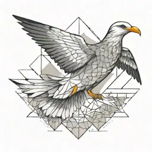 seagull flying tattoo design idea