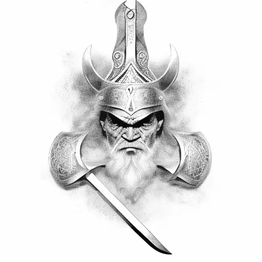 viking staves tattoo design idea