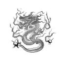 A Vietnamese dragon made out of robotic parts tattoo design idea