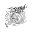 A Vietnamese dragon made out of robotic parts tattoo design idea