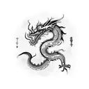 A Vietnamese dragon made out of robotic parts tattoo design idea