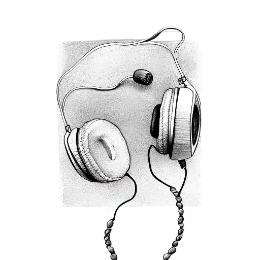 Headphones made out of coffee beans tattoo design idea