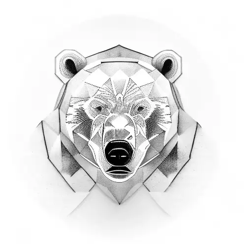 polar bear side profile walking wearing armour tattoo design idea