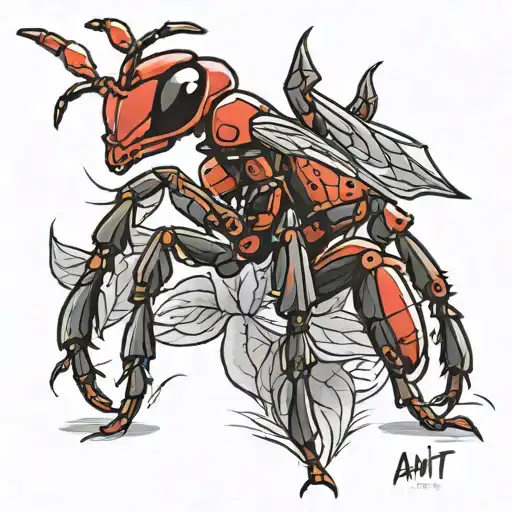 red ant tattoo design idea