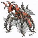 red ant tattoo design idea