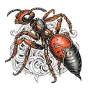 red ant tattoo design idea