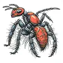 red ant tattoo design idea