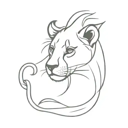 baby lion head tattoo design idea