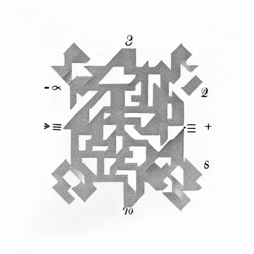 Mathematical formula transformed into a maze tattoo design idea