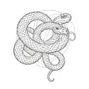 snakes make loop alpha omega tattoo design idea