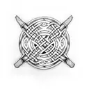 celtic knot with hatchet  tattoo design idea