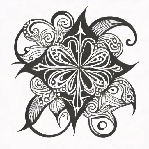 Solomon's Seal Clover 4 tattoo design idea