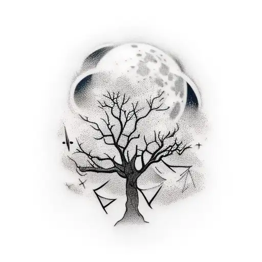 WHOLE ARM TATTOO WITH FROM TREELINE AIR TO CLOUDS  AND TO SPACE WITH MOON AND STARS ,MUCH UPPER IT GOES MORE STARS AND P tattoo design idea