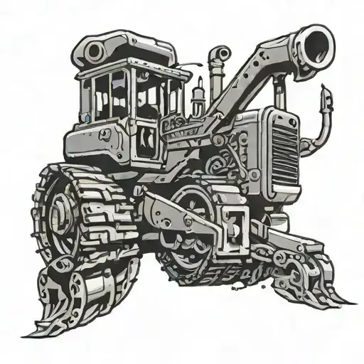 bulldozer tread on them tattoo design idea