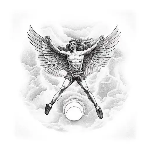 icarus falling from the sky tattoo design idea