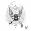 icarus falling from the sky tattoo design idea
