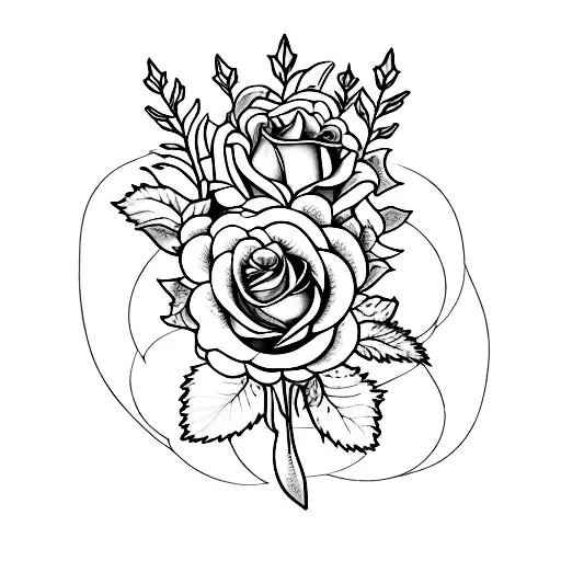 Rose, Astilbe, Lilacs, Tulips, Forget-Me-Nots, Foilage, Hyacinths, Leo, Aries, Gemini, Pisces, libra tattoo design idea