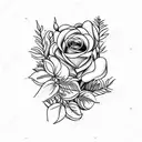 Rose, Astilbe, Lilacs, Tulips, Forget-Me-Nots, Foilage, Hyacinths, Leo, Aries, Gemini, Pisces, libra tattoo design idea