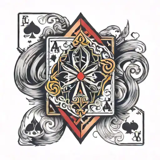 Ace of cards with slash through it  tattoo design idea