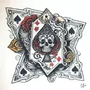 Ace of cards with slash through it  tattoo design idea
