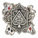 Ace of cards with slash through it  tattoo design idea