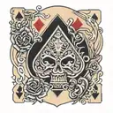 Ace of cards with slash through it  tattoo design idea