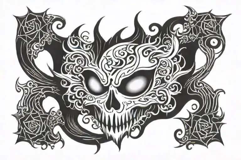 mascara Shinigami tattoo design idea