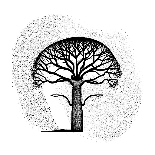 baobab tree small and delicate tattoo design idea
