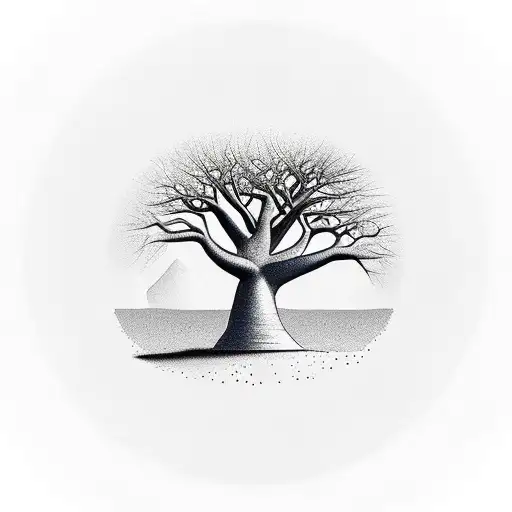 baobab tree small tattoo design idea