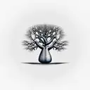 baobab tree small tattoo design idea